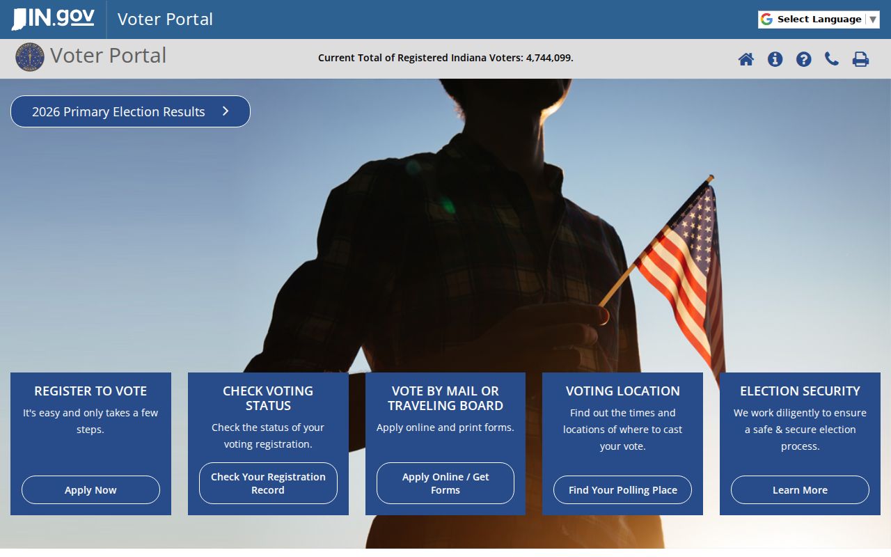 Indiana Voters registration lookup used for Marion residents