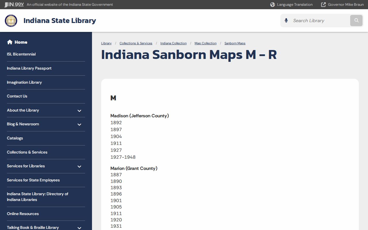 Marion previous residents Sanborn map year list